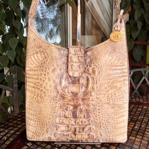 Brahmin Kendall Leather Croc Embossed Shoulder Bag Vintage